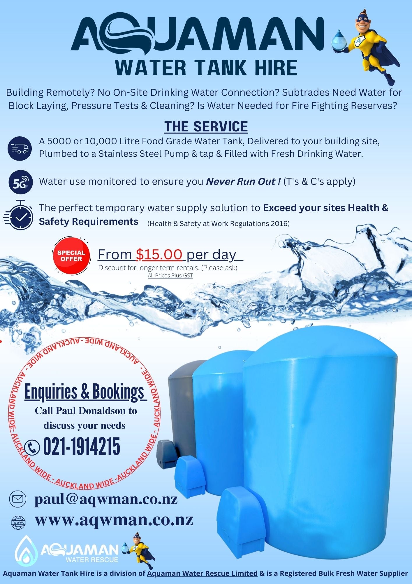 Water Tank & Pump Hire