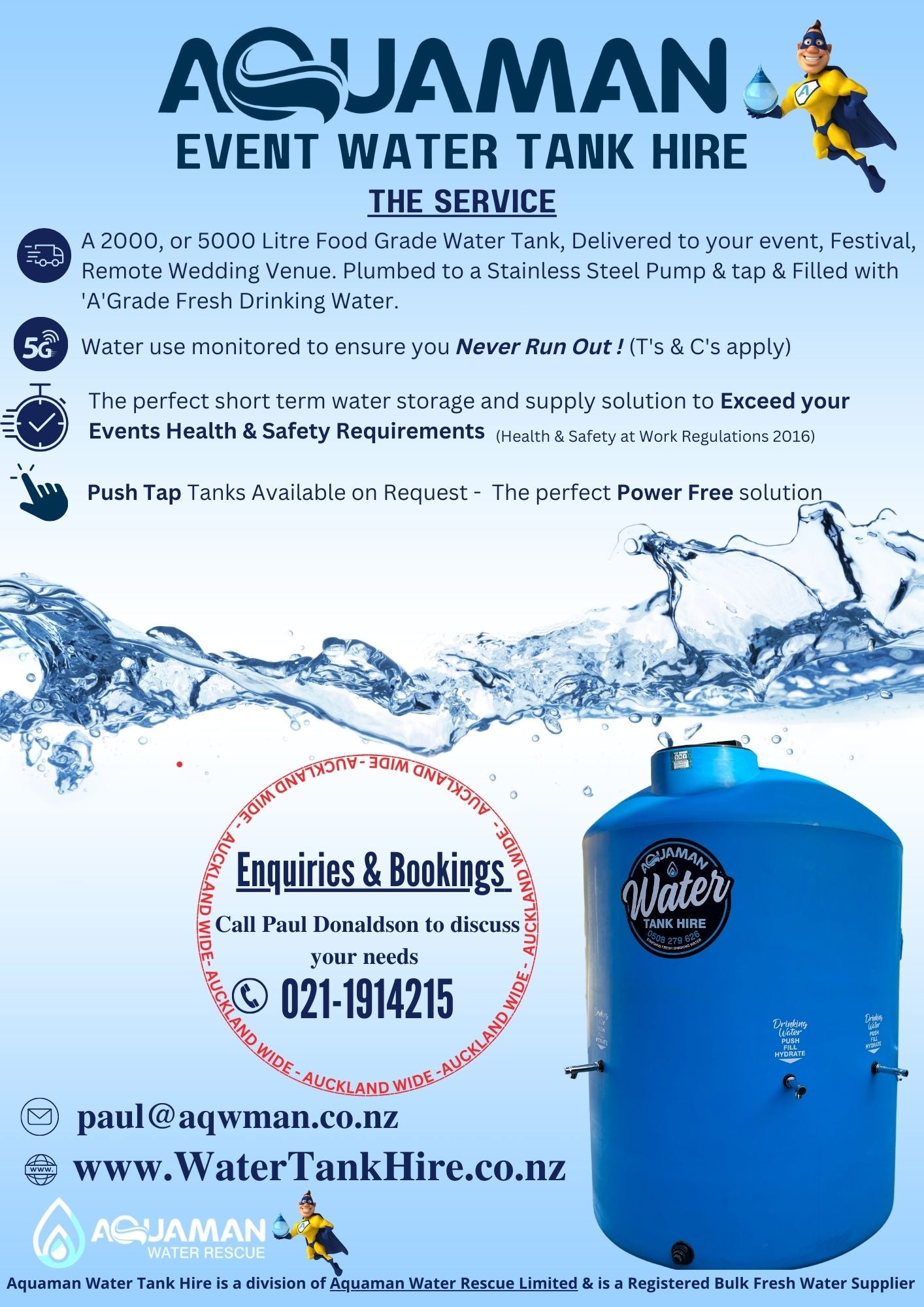 Water Tank & Pump Hire